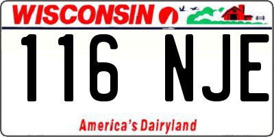WI license plate 116NJE