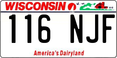WI license plate 116NJF