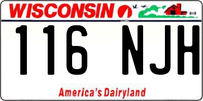 WI license plate 116NJH