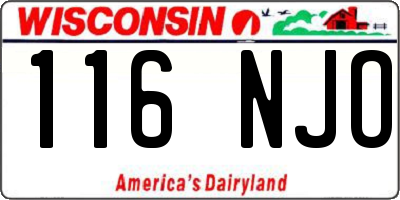 WI license plate 116NJO