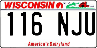 WI license plate 116NJU