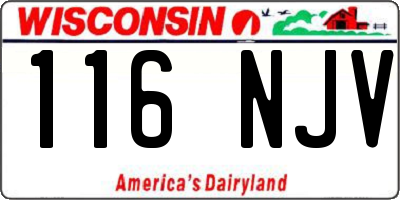 WI license plate 116NJV