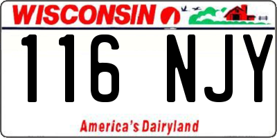 WI license plate 116NJY