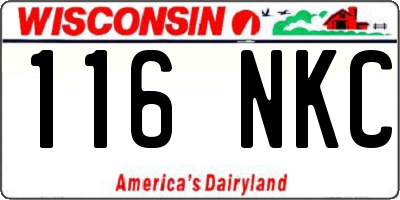 WI license plate 116NKC