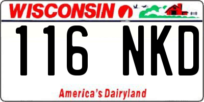 WI license plate 116NKD