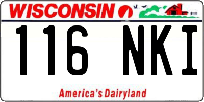 WI license plate 116NKI