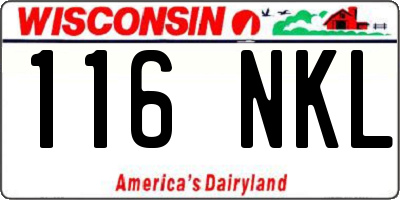 WI license plate 116NKL