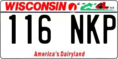 WI license plate 116NKP