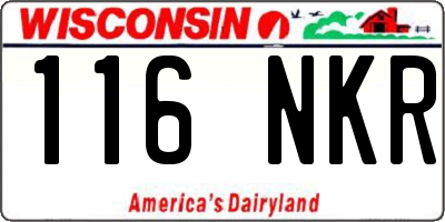 WI license plate 116NKR