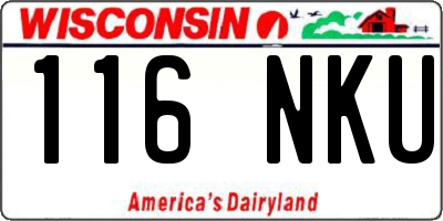 WI license plate 116NKU