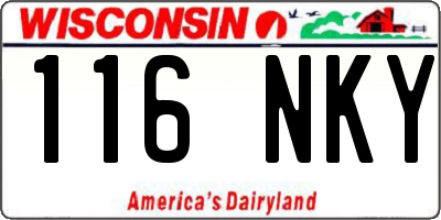 WI license plate 116NKY