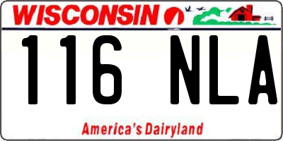 WI license plate 116NLA