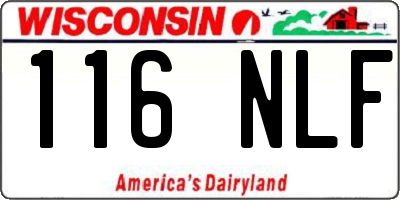 WI license plate 116NLF
