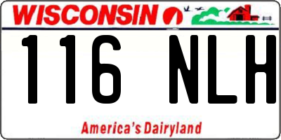 WI license plate 116NLH