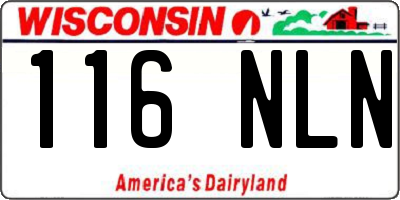 WI license plate 116NLN