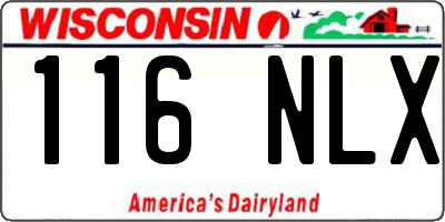 WI license plate 116NLX