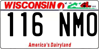 WI license plate 116NMO