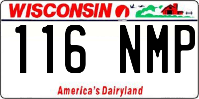 WI license plate 116NMP