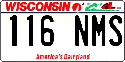 WI license plate 116NMS