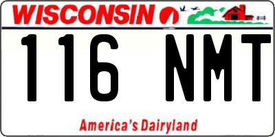 WI license plate 116NMT