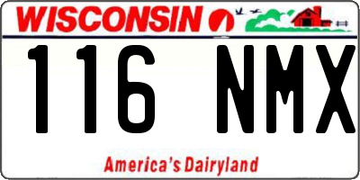 WI license plate 116NMX
