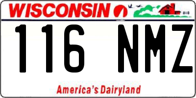 WI license plate 116NMZ