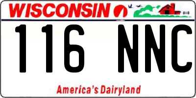 WI license plate 116NNC