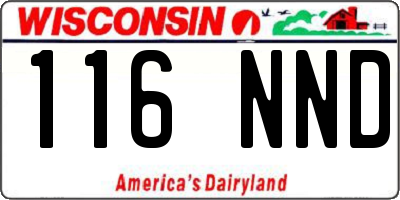 WI license plate 116NND