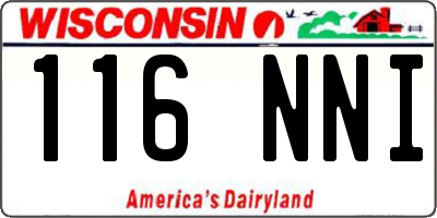 WI license plate 116NNI
