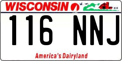 WI license plate 116NNJ