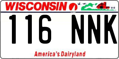 WI license plate 116NNK