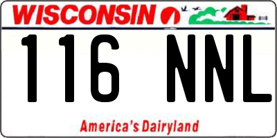 WI license plate 116NNL