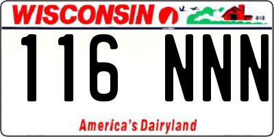 WI license plate 116NNN