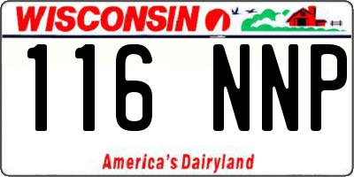 WI license plate 116NNP