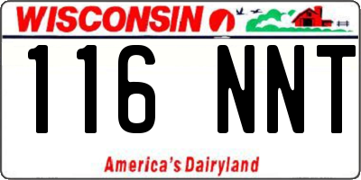 WI license plate 116NNT