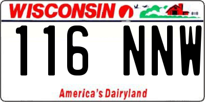 WI license plate 116NNW