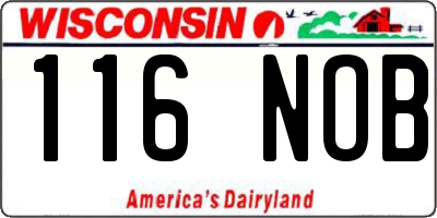 WI license plate 116NOB