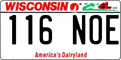 WI license plate 116NOE