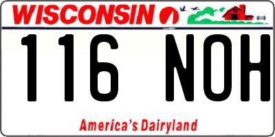 WI license plate 116NOH