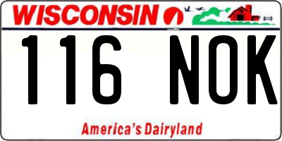 WI license plate 116NOK
