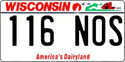 WI license plate 116NOS