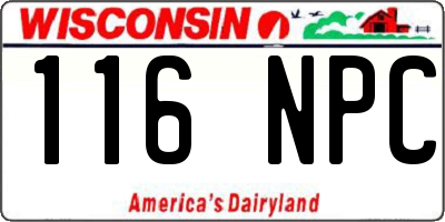 WI license plate 116NPC