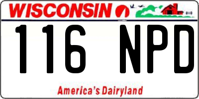 WI license plate 116NPD