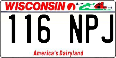 WI license plate 116NPJ