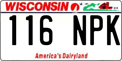 WI license plate 116NPK