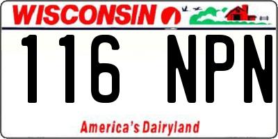 WI license plate 116NPN