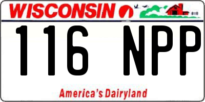WI license plate 116NPP