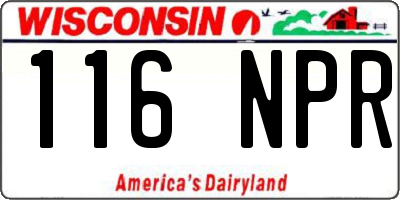 WI license plate 116NPR