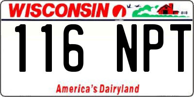 WI license plate 116NPT