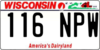 WI license plate 116NPW